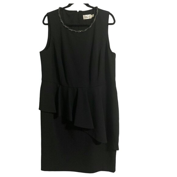 ELIZA J Sheath Dress Plus Sizs Cocktail Party Evening Black size 18W - Picture 1 of 11